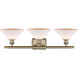 Ballston Orwell 3 Light 26 inch Antique Brass Bath Vanity Light Wall Light in Incandescent, Matte White Glass, Ballston