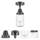 Franklin Restoration Dover LED 4.5 inch Matte Black Flush Mount Ceiling Light in Seedy Glass