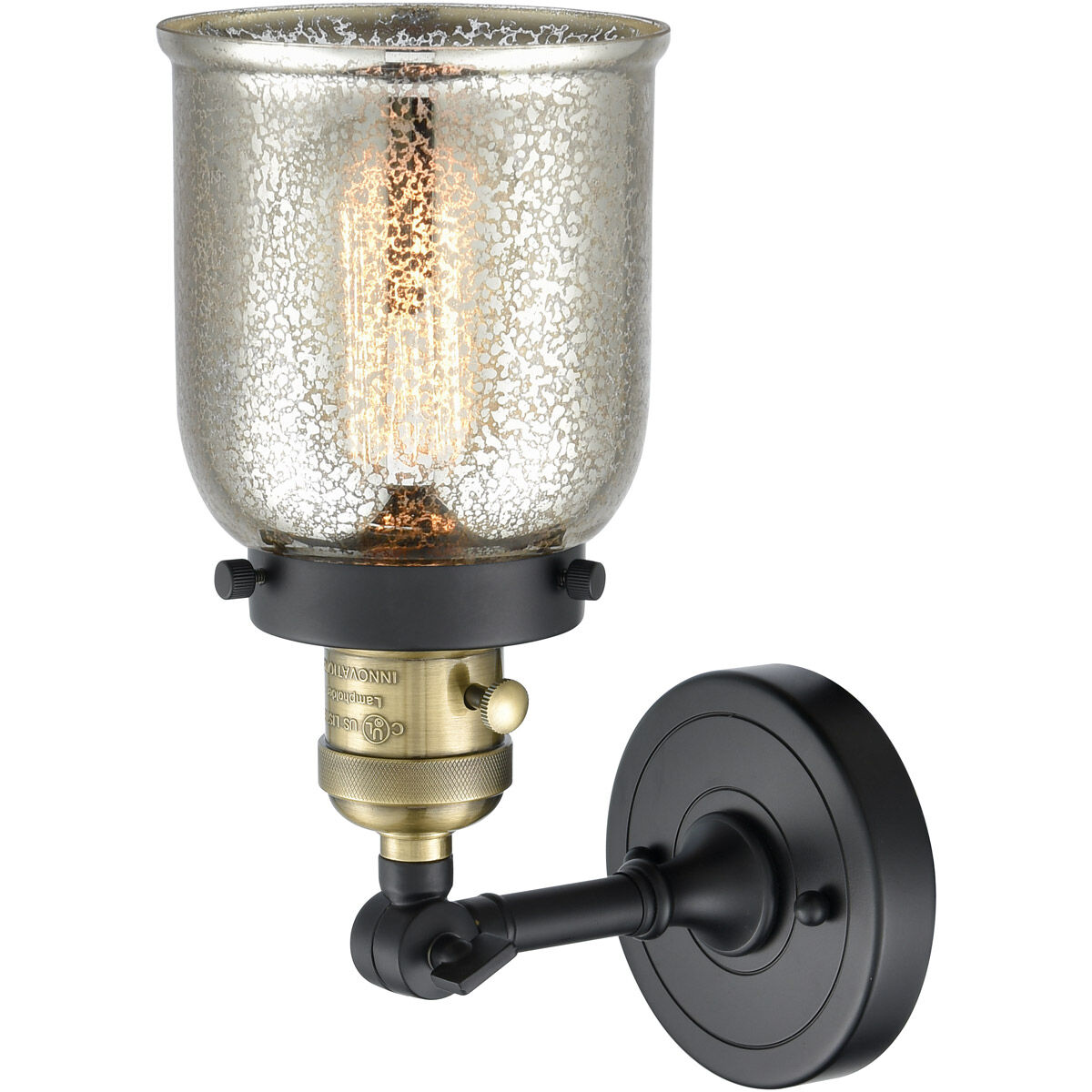 Franklin Restoration Small Bell LED 5 inch Black Antique Brass Sconce Wall Light, Franklin Restoration