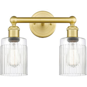 Hadley 2 Light 13.5 inch Satin Gold and Clear Bath Vanity Light Wall Light