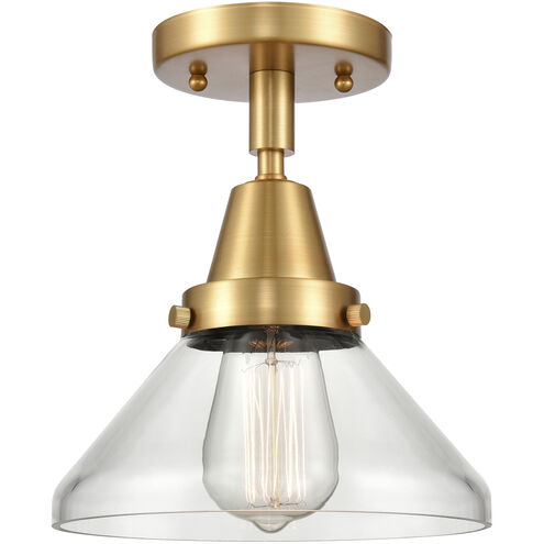 Franklin Restoration Caden LED 8 inch Satin Gold Flush Mount Ceiling Light in Clear Glass