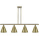 Ballston Cone LED 48 inch Antique Brass Island Light Ceiling Light