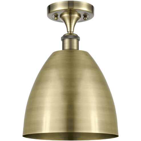 Ballston Dome LED 9 inch Antique Brass Semi-Flush Mount Ceiling Light