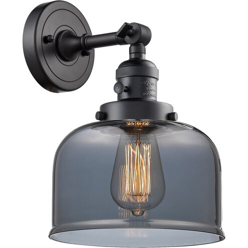 Franklin Restoration Large Bell LED 8 inch Matte Black Sconce Wall Light, Franklin Restoration