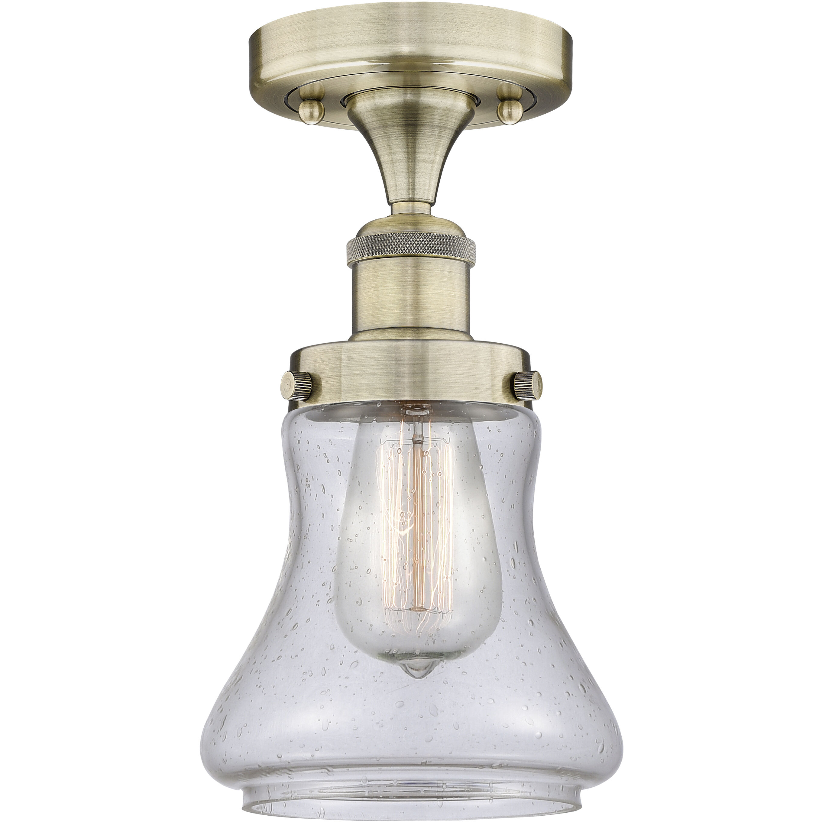 Bellmont 1 Light 6.5 inch Antique Brass Semi-Flush Mount Ceiling Light