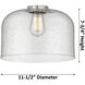 Ballston X-Large Bell LED 8 inch Matte Black Pendant Ceiling Light in Plated Smoke Glass, Ballston