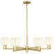 Arcadia White Venetian 6 Light 35.75 inch Satin Gold Chandelier Ceiling Light