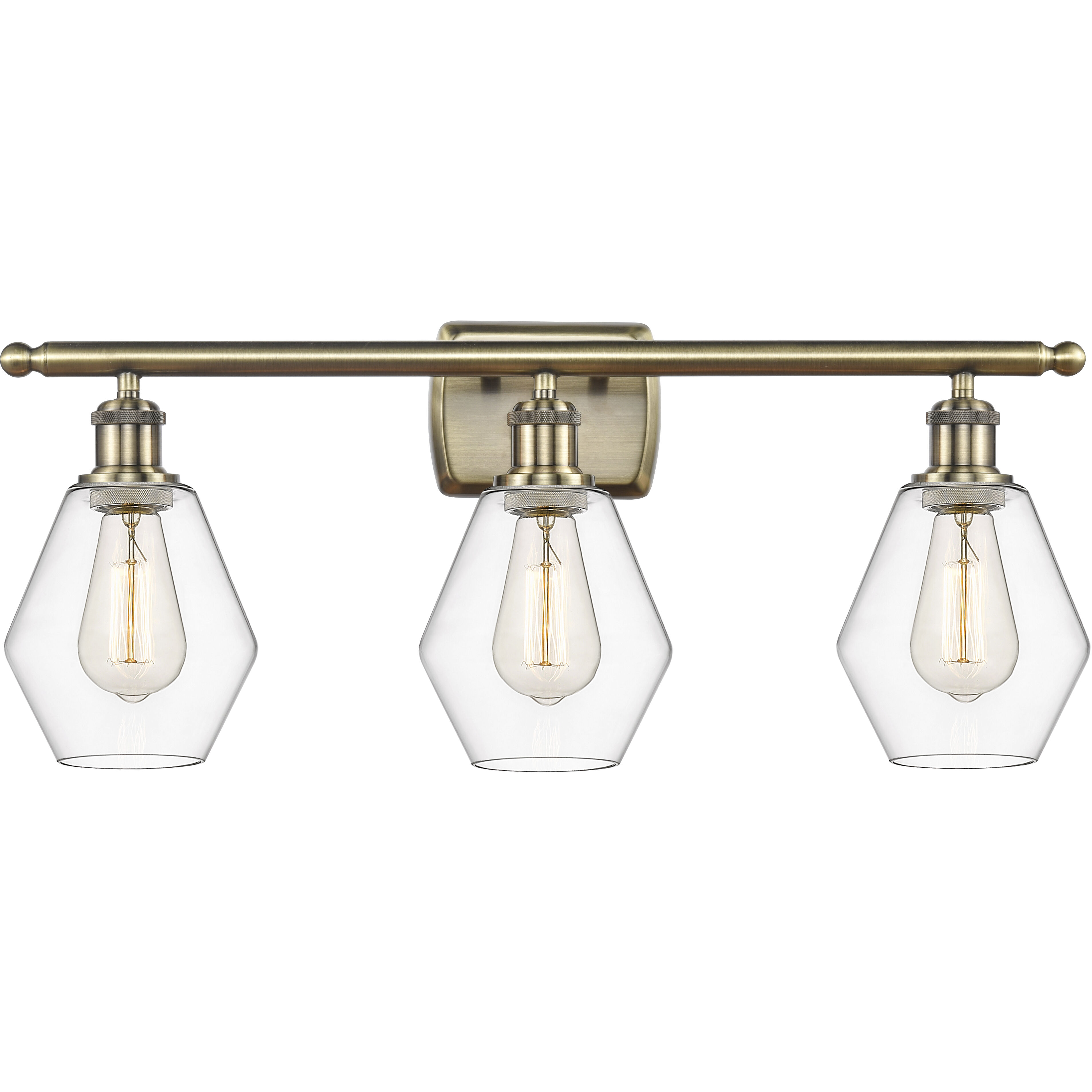 Ballston Cindyrella LED 26 inch Antique Brass Bath Vanity Light Wall Light in Clear Glass