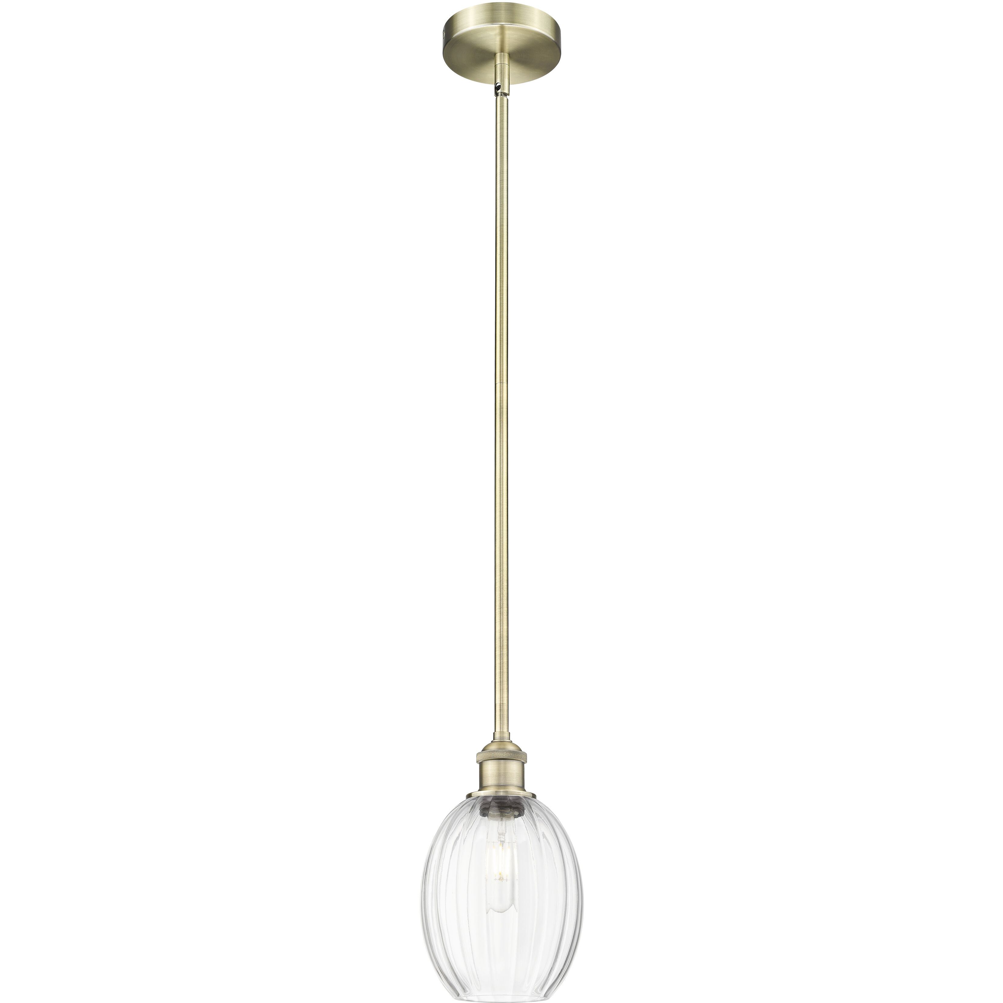 Edison Preston 1 Light 6.25 inch Antique Brass Mini Pendant Ceiling Light in Clear
