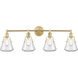 Luna 4 Light 40 inch Satin Brass Bath Vanity Light Wall Light