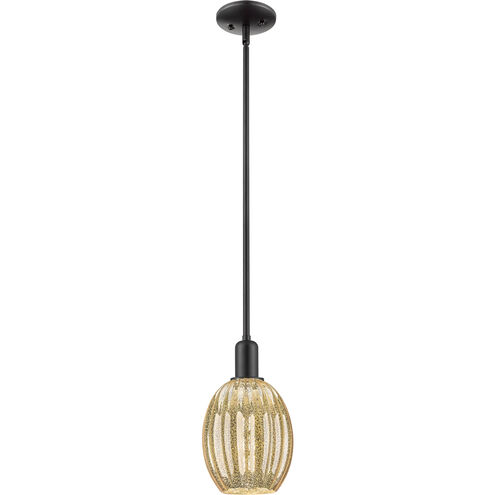 Downtown Urban Preston 1 Light 6.25 inch Matte Black Mini Pendant Ceiling Light in Mercury