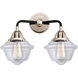 Nouveau 2 Small Oxford LED 15.5 inch Black Polished Nickel Bath Vanity Light Wall Light in Clear Glass
