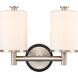 Marlowe LED 13.63 inch Black Satin Nickel Bath Vanity Light Wall Light