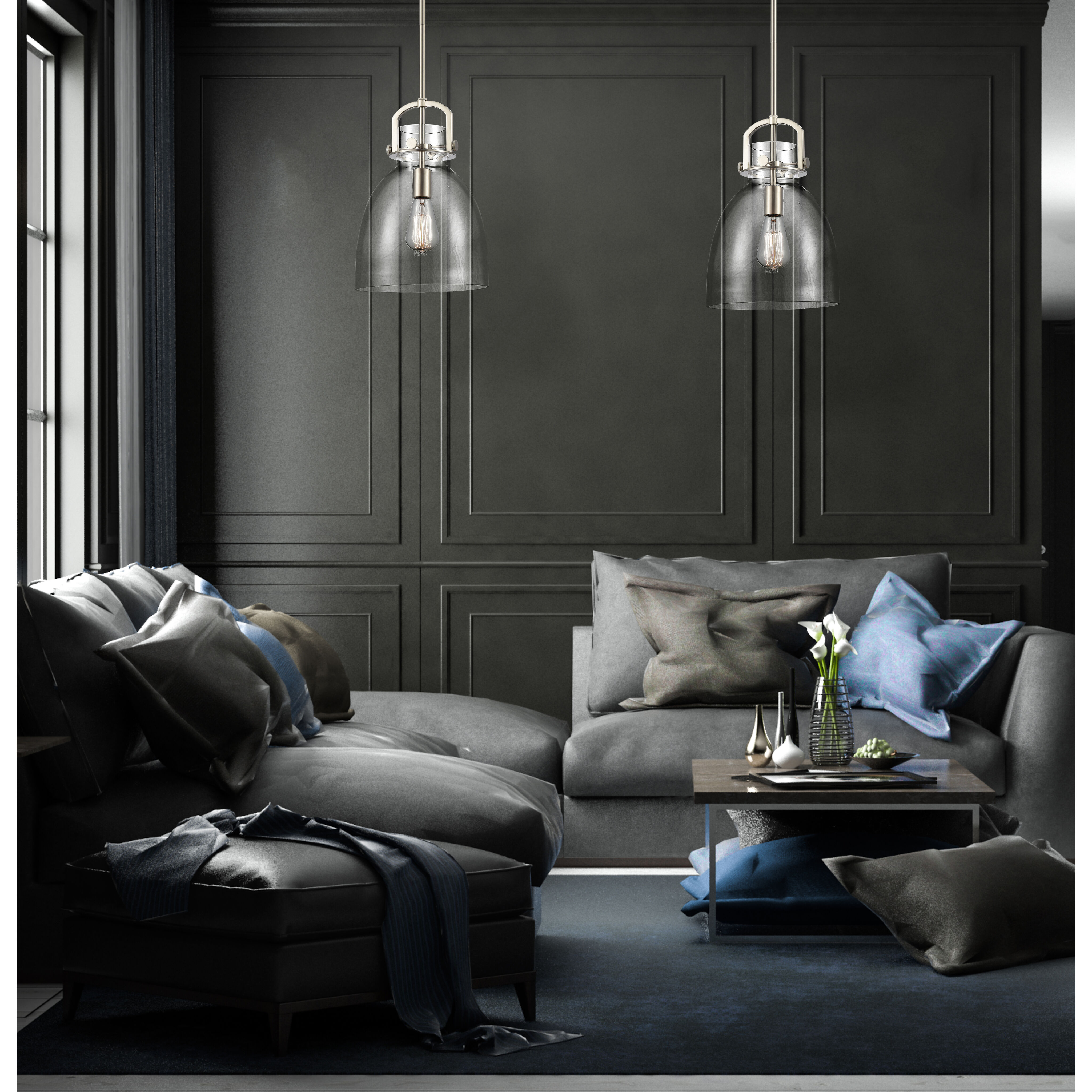 Restoration Newton 1 Light 10 inch Brushed Satin Nickel Mini Pendant Ceiling Light, Restoration