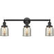 Franklin Restoration Small Bell 3 Light 30 inch Oil Rubbed Bronze Bath Vanity Light Wall Light in Silver Plated Mercury Glass, Franklin Restoration
