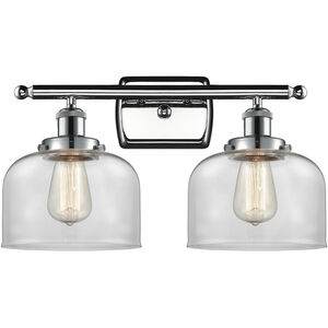 Ballston Large Bell LED 16 inch Polished Chrome Bath Vanity Light Wall Light in Clear Glass, Ballston