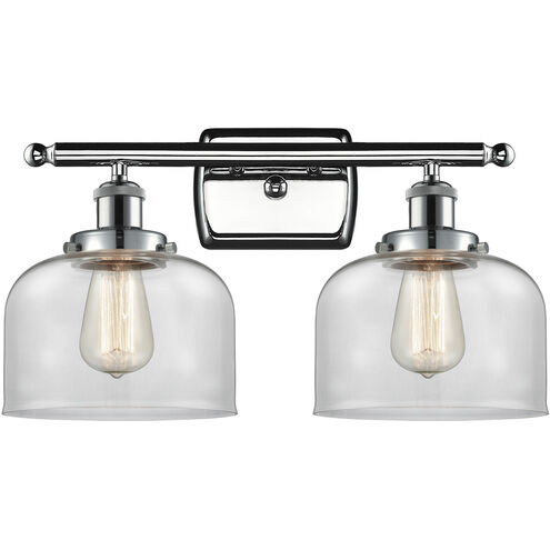Ballston Large Bell LED 16 inch Polished Chrome Bath Vanity Light Wall Light in Clear Glass, Ballston