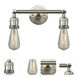 Franklin Restoration Bare Bulb 2 Light 11 inch Brushed Satin Nickel Bath Vanity Light Wall Light, Franklin Restoration
