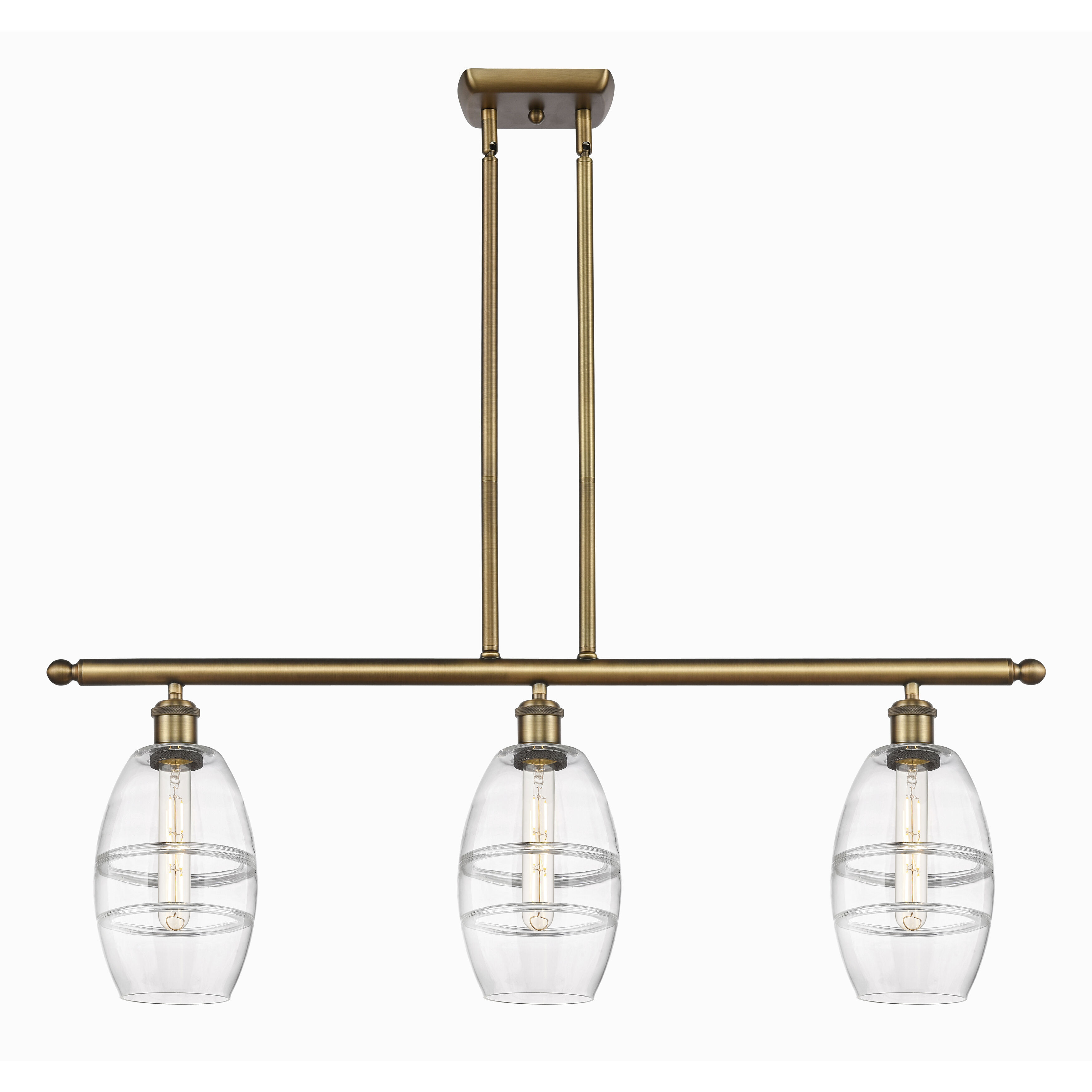Ballston Vaz 3 Light 36 inch Brushed Brass Stem Hung Island Light Ceiling Light