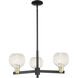Arcadia White Mouchette 3 Light 27.75 inch Black Antique Brass Chandelier Ceiling Light