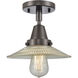 Franklin Restoration Halophane 1 Light 9 inch Oil Rubbed Bronze Flush Mount Ceiling Light in Clear Halophane Glass