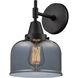 Caden 1 Light 7 inch Matte Black Sconce Wall Light in Plated Smoke Glass