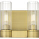 Empire 2 Light 10.5 inch Brushed Brass Sconce Wall Light in Clear Glass