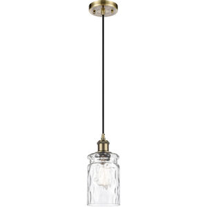 Ballston Candor LED 5 inch Antique Brass Mini Pendant Ceiling Light in Clear Glass, Ballston