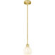 Edison White Venetian 1 Light 6 inch Satin Gold Stem Hung Mini Pendant Ceiling Light