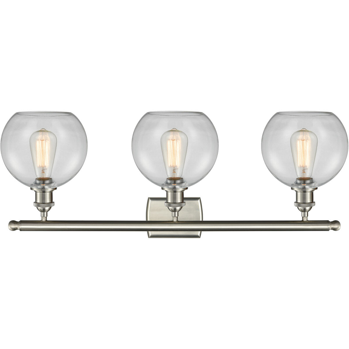 Ballston Athens 3 Light 26 inch Brushed Satin Nickel Bath Vanity Light Wall Light in Clear Glass, Ballston