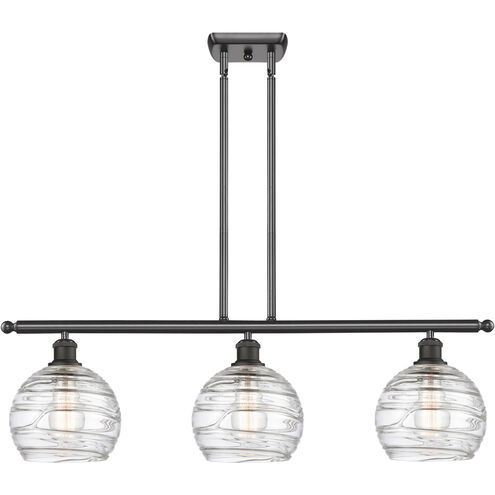 Ballston Deco Swirl 3 Light 36 inch Oil Rubbed Bronze Island Light Ceiling Light, Ballston
