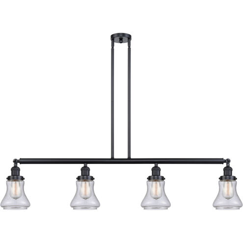 Franklin Restoration Bellmont LED 50.88 inch Matte Black Island Light Ceiling Light in Seedy Glass, Franklin Restoration
