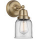 Aditi Bell 1 Light 5 inch Brushed Brass Sconce Wall Light in Clear Glass