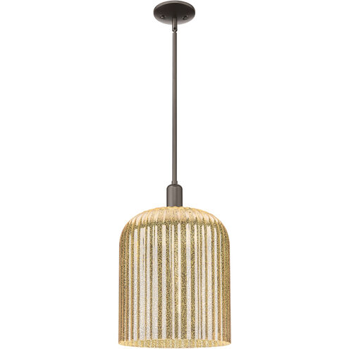 Bridal Veil 1 Light 12 inch Oil Rubbed Bronze Mini Pendant Ceiling Light in Mercury Glass