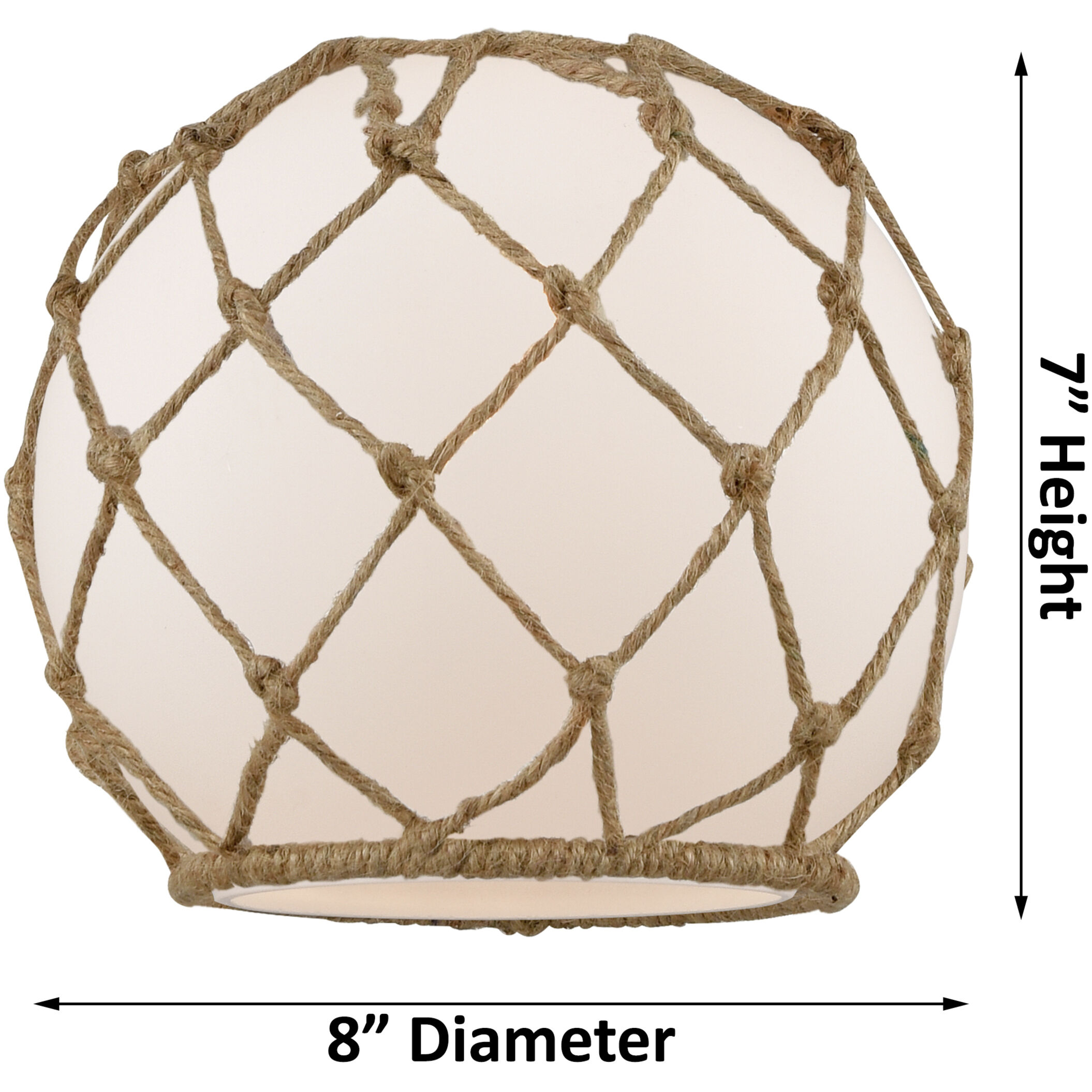 Edison Farmhouse Rope 1 Light 8 inch Matte Black Semi-Flush Mount Ceiling Light in Clear Glass with Brown Rope