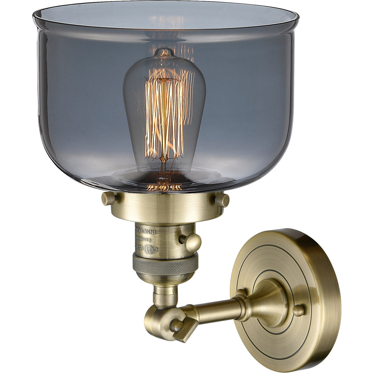 Franklin Restoration Large Bell LED 8 inch Antique Brass Sconce Wall Light, Franklin Restoration