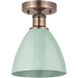 Plymouth Dome 1 Light 7.5 inch Antique Copper Semi-Flush Mount Ceiling Light