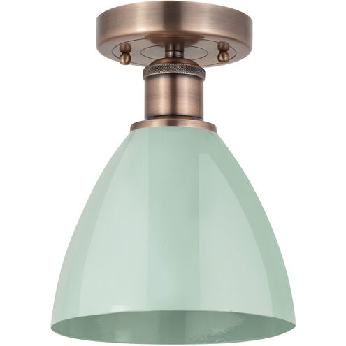 Plymouth Dome 1 Light 7.5 inch Antique Copper Semi-Flush Mount Ceiling Light