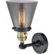 Franklin Restoration Small Cone LED 6 inch Black Antique Brass Sconce Wall Light, Franklin Restoration