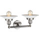 Franklin Restoration Halophane LED 18 inch Polished Nickel Bath Vanity Light Wall Light in Matte White Halophane Glass, Franklin Restoration