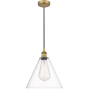 Edison Cone LED 12 inch Brushed Brass Mini Pendant Ceiling Light