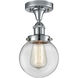Ballston Beacon LED 6 inch Matte Black Semi-Flush Mount Ceiling Light in Clear Glass, Ballston