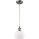 Ballston Fenton 1 Light 7 inch Brushed Satin Nickel Mini Pendant Ceiling Light in Matte White Glass, Ballston