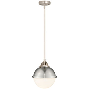 Nouveau 2 Hampden 1 Light 9 inch Brushed Satin Nickel Mini Pendant Ceiling Light in Matte White Glass