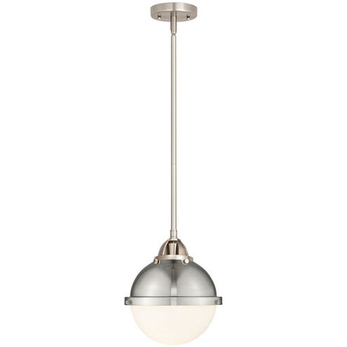 Nouveau 2 Hampden 1 Light 9 inch Brushed Satin Nickel Mini Pendant Ceiling Light in Matte White Glass