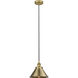Briarcliff 1 Light 10 inch Brushed Brass Mini Pendant Ceiling Light