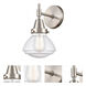 Caden LED 7 inch Satin Nickel Sconce Wall Light in Seedy Glass