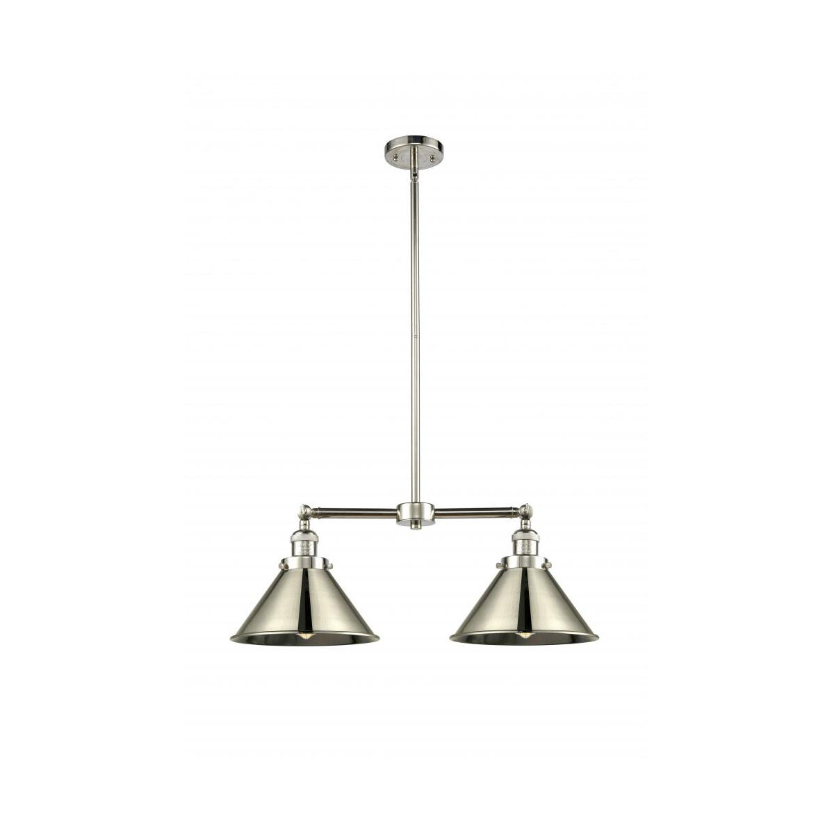 Franklin Restoration Briarcliff 2 Light 21 inch Polished Nickel Island Light Ceiling Light, Franklin Restoration