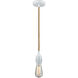 Chelsea Bare Bulb 1 Light 2 inch White Mini Pendant Ceiling Light in Copper, Chelsea