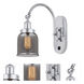 Franklin Restoration Bell 1 Light 5 inch Polished Chrome Sconce Wall Light in Light Smoke Glass